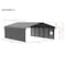 Arrow Storage Products Galvanized Steel Carport, W/ 2-Sided Enclosure, Compact Car Metal Carport Kit, 20'x24'x9', Eggshell CPH202409ECL2 - alternate 3